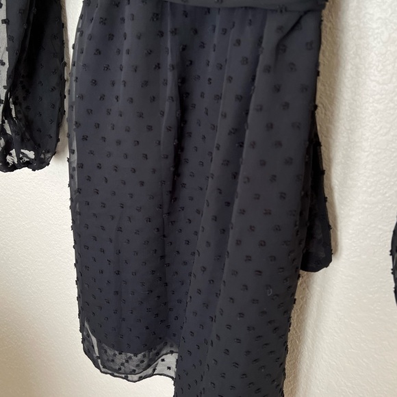 BTFBM | Black Long Sleeve Swiss Dot Ruffle Dress - Picture 9 of 13